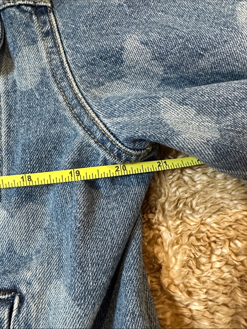 Sandy Liang Distressed Mid-Blue Denim Jacket - Picture 8 of 9